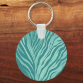 "Blauwgroen getijden" Moderne Abstracte Aqua Patte Sleutelhanger (Voorkant)