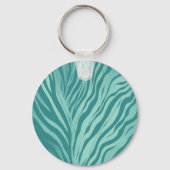 "Blauwgroen getijden" Moderne Abstracte Aqua Patte Sleutelhanger (Achterkant)