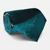 Blauwgroen getild patroon bruiloft stropdas (Opgerold)