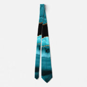 Blauwgroen getild patroon bruiloft stropdas (Achterkant)