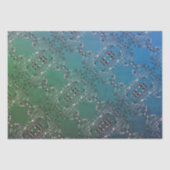 Blauwgroen gevlekt "Dank je" tissuepapier (Voorkant)