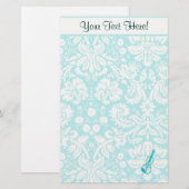 Blauwgroen geweld briefpapier (Voorkant / Achterkant)