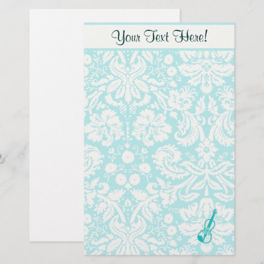 Blauwgroen geweld briefpapier (Voorkant / Achterkant)