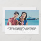 Blauwgroen Gewenst gekozen Loved Aangenomen Foto C Aankondiging (Achterkant)