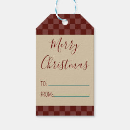 Blauwgroen  Gezellig Elegant Warm Kerst Cadeaulabel