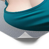 Blauwgroen Gezonde Jonge Vrouw Poster (Hoek)