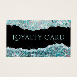 Blauwgroen gierige glitter-trouwerekkaart visitekaartje