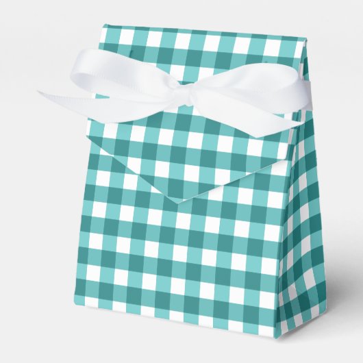 Blauwgroen gingham bedankdoosjes (Voorkant Zijde)