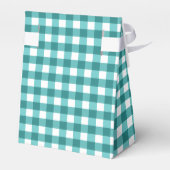 Blauwgroen gingham bedankdoosjes (Achterkant)