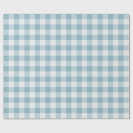 Blauwgroen Gingham Cadeaupapier