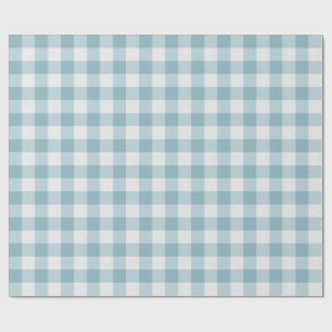 Blauwgroen Gingham Cadeaupapier