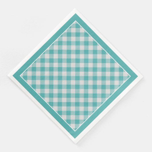Blauwgroen Gingham controleert patroon voor alle g Servet (Hoek)