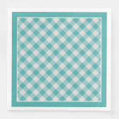 Blauwgroen Gingham controleert patroon voor alle g Servet (Voorkant)
