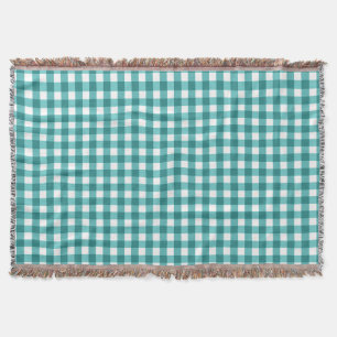 Blauwgroen gingham deken