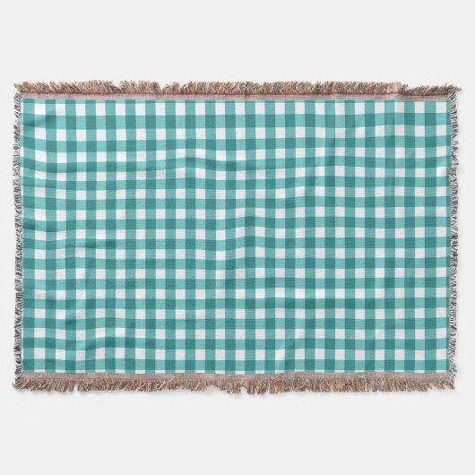 Blauwgroen gingham deken (Voorkant)