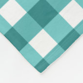 Blauwgroen gingham fleece deken (Hoek)