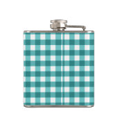 Blauwgroen gingham heupfles (Achterkant)