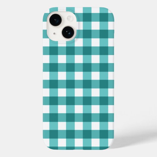 Blauwgroen gingham Hoesje-Mate iPhone case (Achterkant)