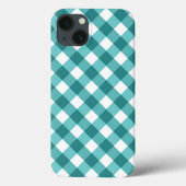 Blauwgroen gingham Hoesje-Mate iPhone case (Achterkant)