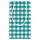 Blauwgroen gingham klein cadeauzakje (Voorkant)