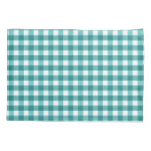 Blauwgroen gingham kussensloop (Achterkant)