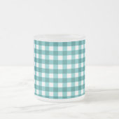 Blauwgroen gingham matglas koffiemok (Center)