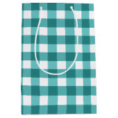 Blauwgroen gingham medium cadeauzakje (Voorkant)