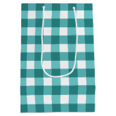 Blauwgroen gingham medium cadeauzakje (Achterkant)
