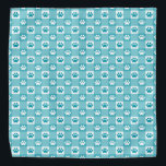 Blauwgroen gingham met verfdrukken bandana<br><div class="desc">Koop het voor jezelf of draai je huisdier met deze leuke en leuke blauwgroen gingham met poten die gepatterde banaan hebben.</div>