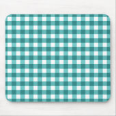 Blauwgroen gingham muismat (Voorkant)