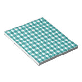 Blauwgroen gingham notitieblok (Schuin)