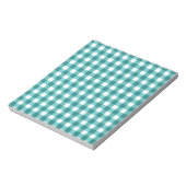 Blauwgroen gingham notitieblok (Linkerzijde)