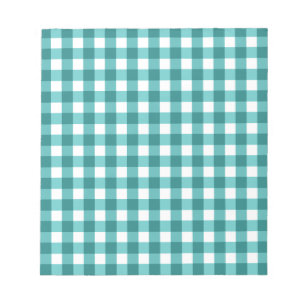 Blauwgroen gingham notitieblok