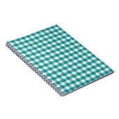 Blauwgroen gingham notitieboek (Rechterzijde)