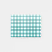 Blauwgroen gingham post-it® notes (Voorkant)