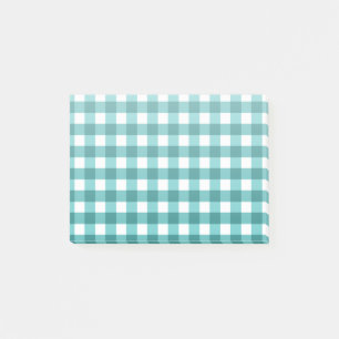 Blauwgroen gingham post-it® notes