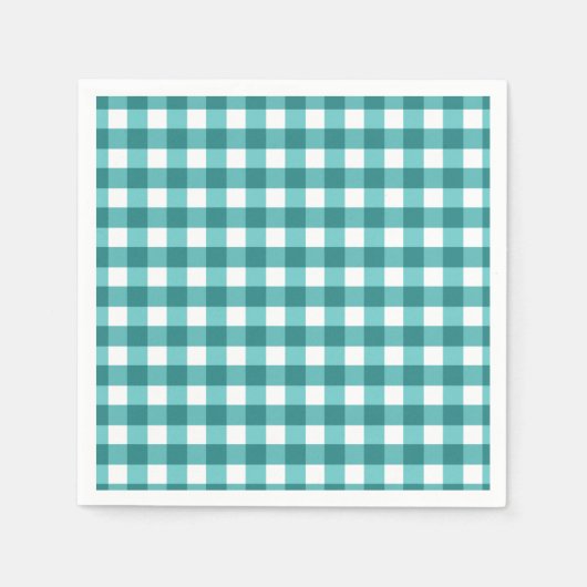 Blauwgroen gingham servet (Voorkant)