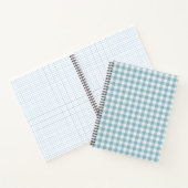 Blauwgroen Gingham Stripe Plaid Notitieboek (Binnen)
