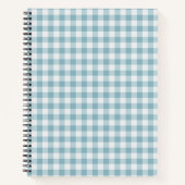 Blauwgroen Gingham Stripe Plaid Notitieboek (Voorkant)
