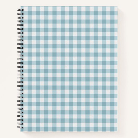 Blauwgroen Gingham Stripe Plaid Notitieboek (Voorkant)