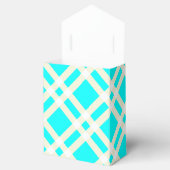Blauwgroen Gingham Tent Style Favor Box Bedankdoosjes (Geopend)