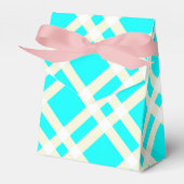 Blauwgroen Gingham Tent Style Favor Box Bedankdoosjes (Voorkant Zijde)