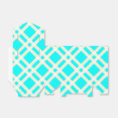 Blauwgroen Gingham Tent Style Favor Box Bedankdoosjes (Uitgevouwen)