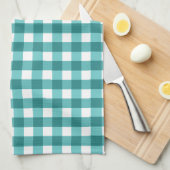 Blauwgroen gingham theedoek (Quarter Fold)