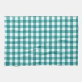 Blauwgroen gingham theedoek (Horizontaal)