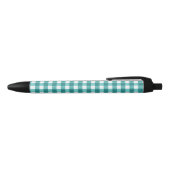Blauwgroen gingham zwarte inkt pen (Bovenkant)