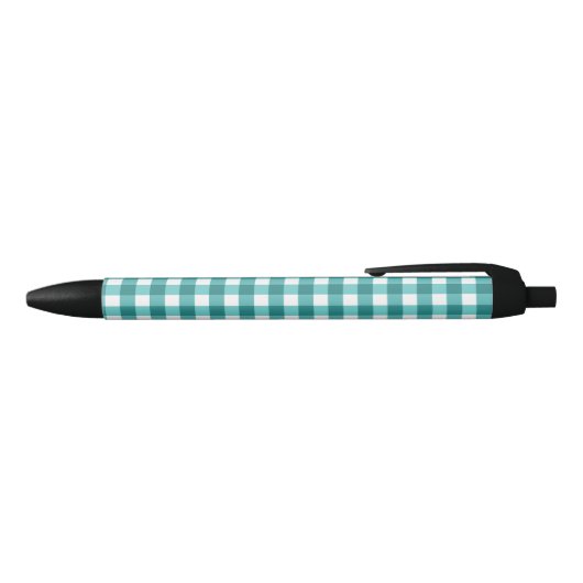 Blauwgroen gingham zwarte inkt pen (Bovenkant)