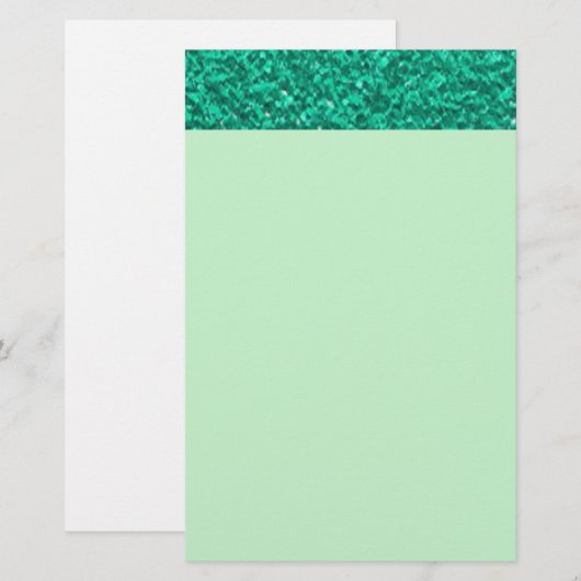 Blauwgroen gipstructuur Briefpapier (Voorkant / Achterkant)