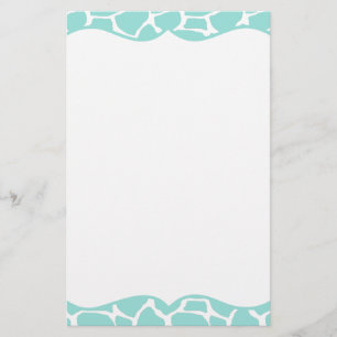 Blauwgroen Giraffe printpapier Briefpapier