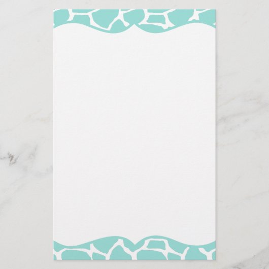 Blauwgroen Giraffe printpapier Briefpapier (Voorkant)